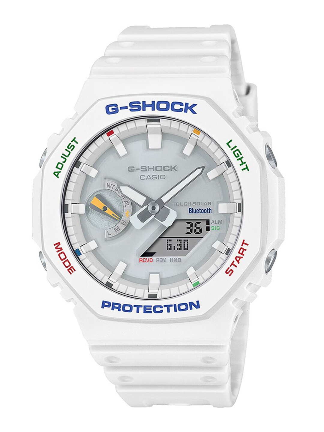 

CASIO Men G-Shock GA-B2100FC-7ADR Multi-Coloured Ana-Digi Dial White Resin Strap G1475