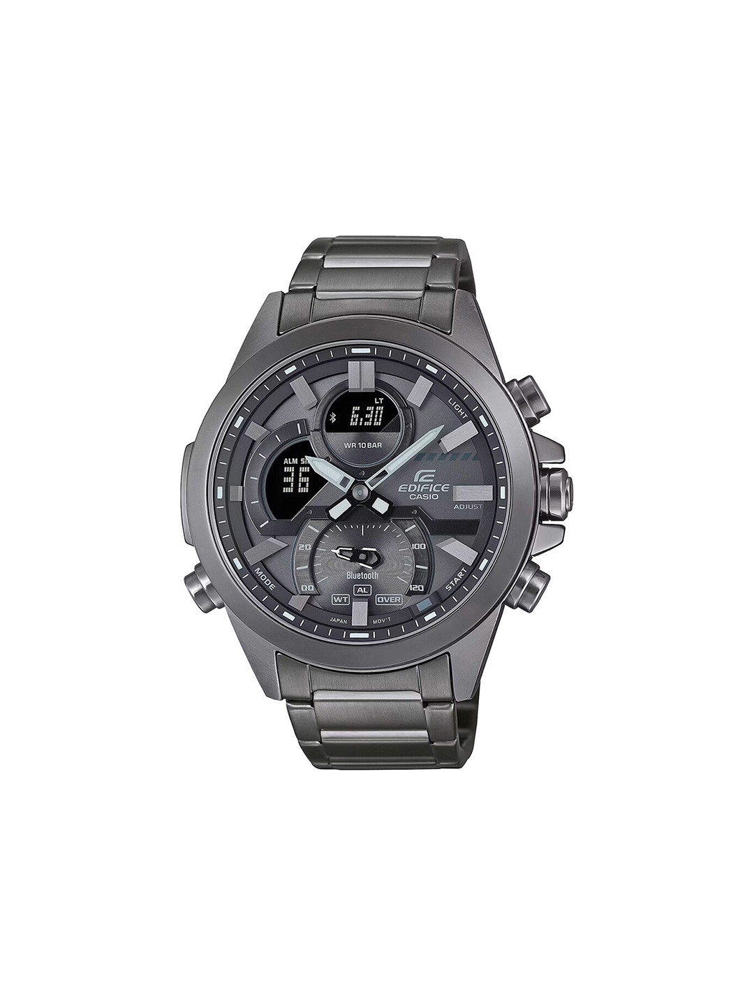 

CASIO Men EDifice ECB-30DC-1BDF Gray Ana-Digi Dial Gray Resin Strap Watch ED605, Grey