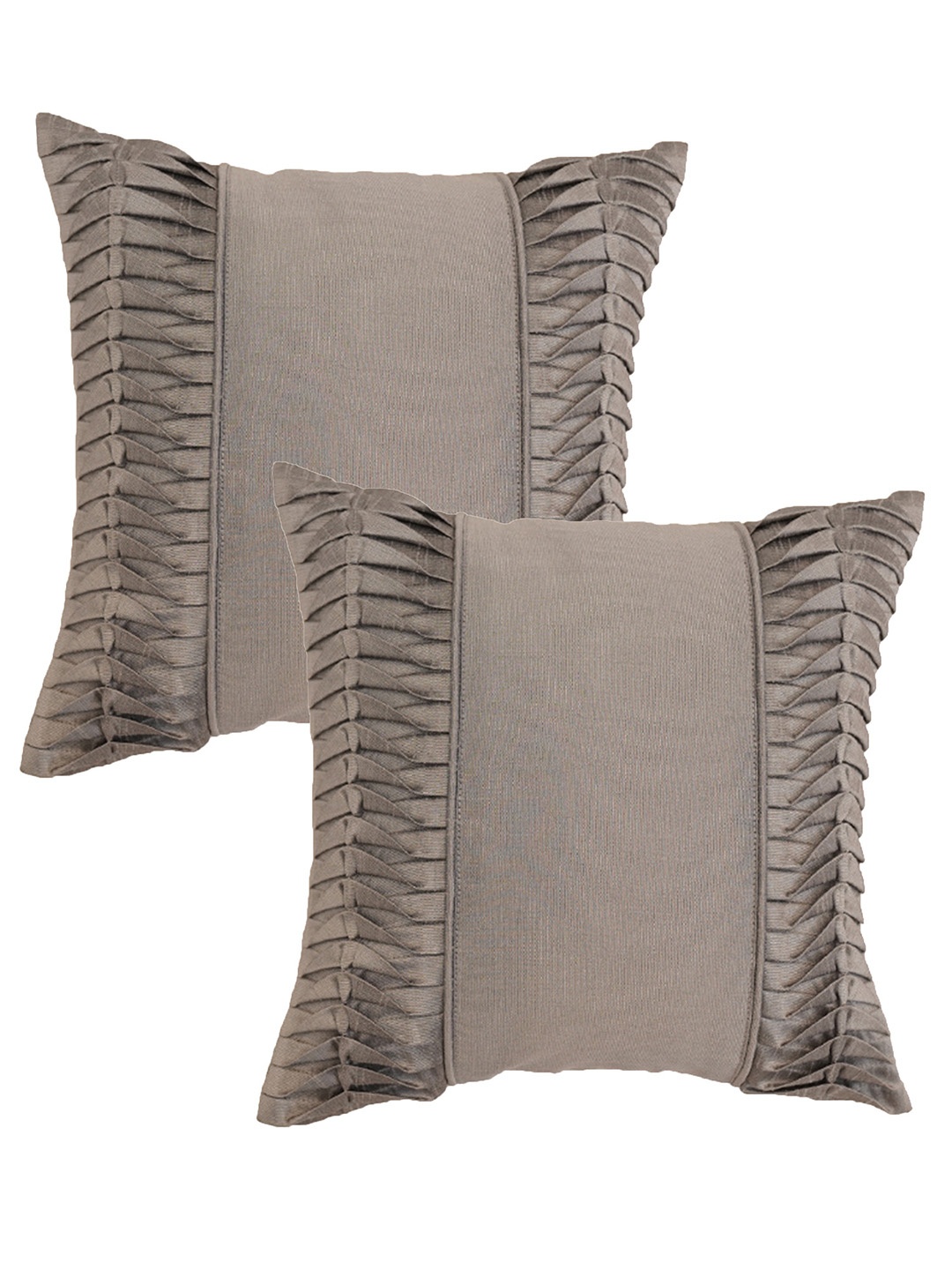 

ZEBA Grey 2 Pieces Square Cushion Covers