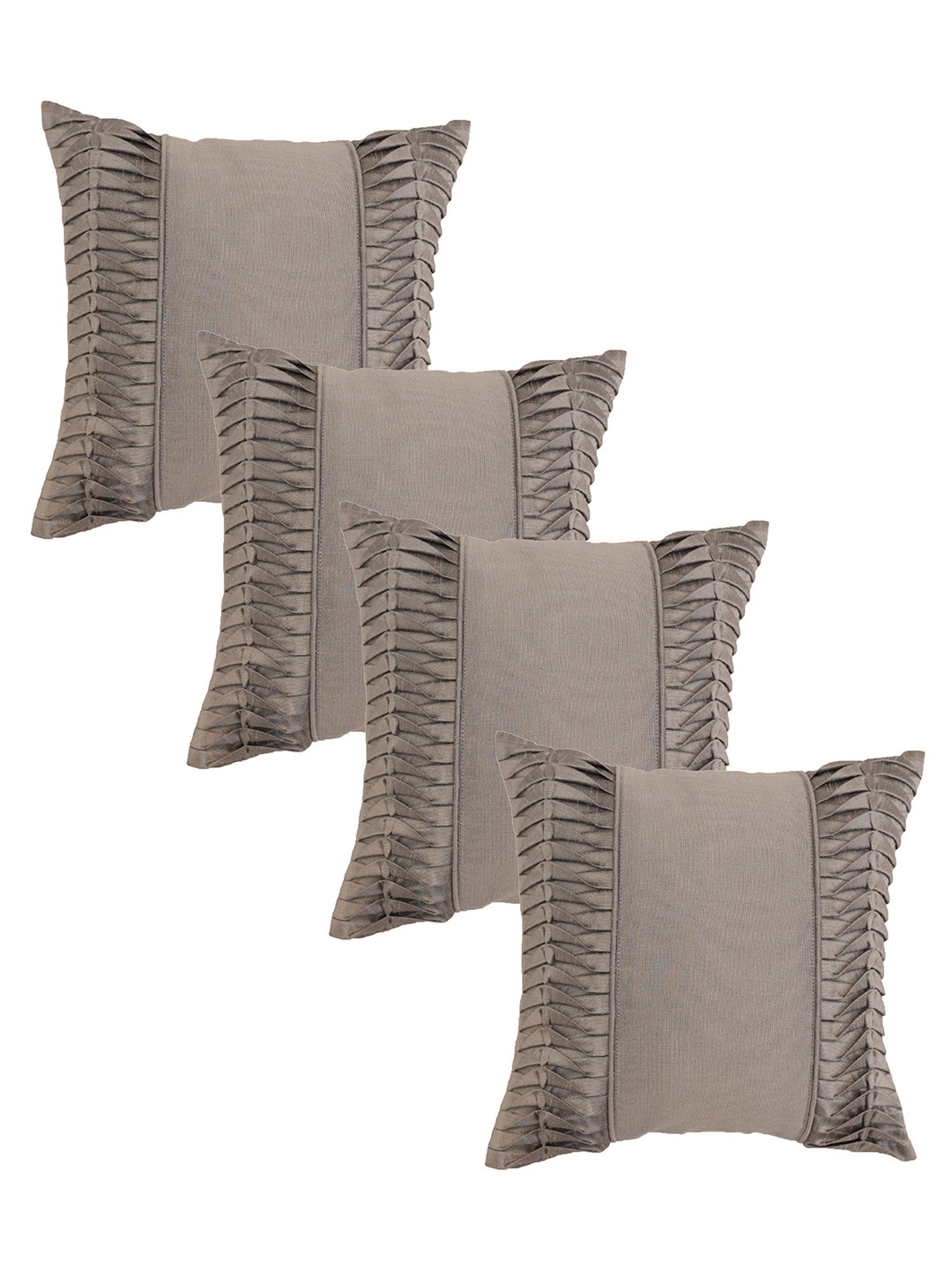 

ZEBA Grey 4 Pieces Square Cushion Covers