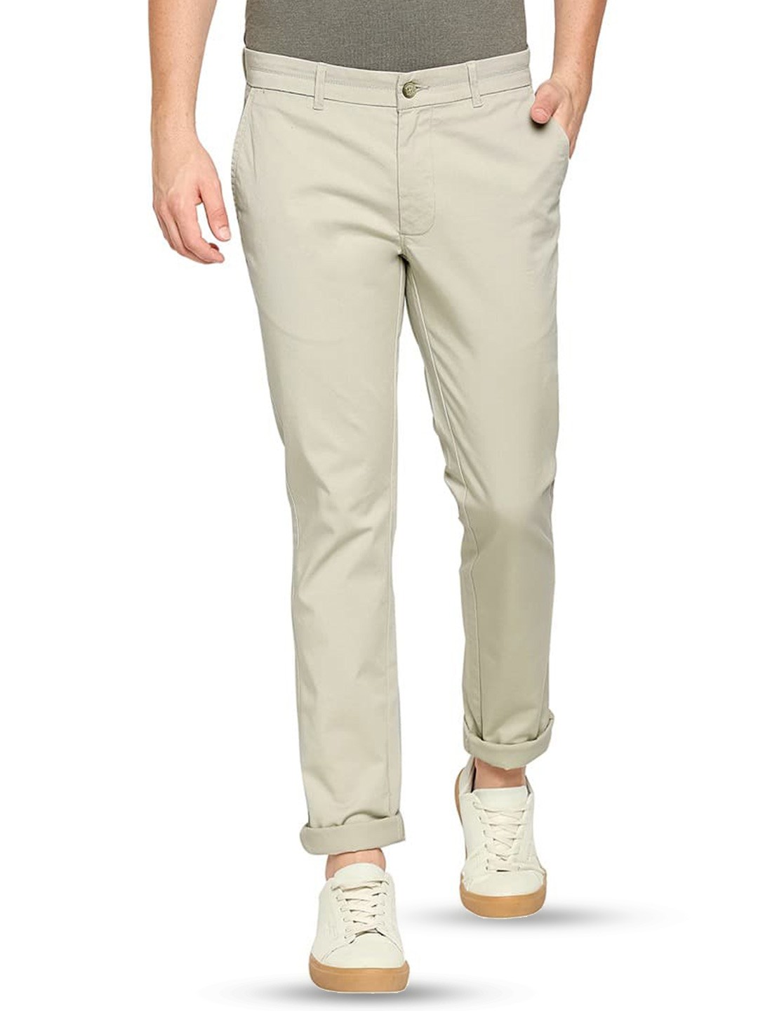 

Basics Man Tapered Fit Cotton Trousers, Beige
