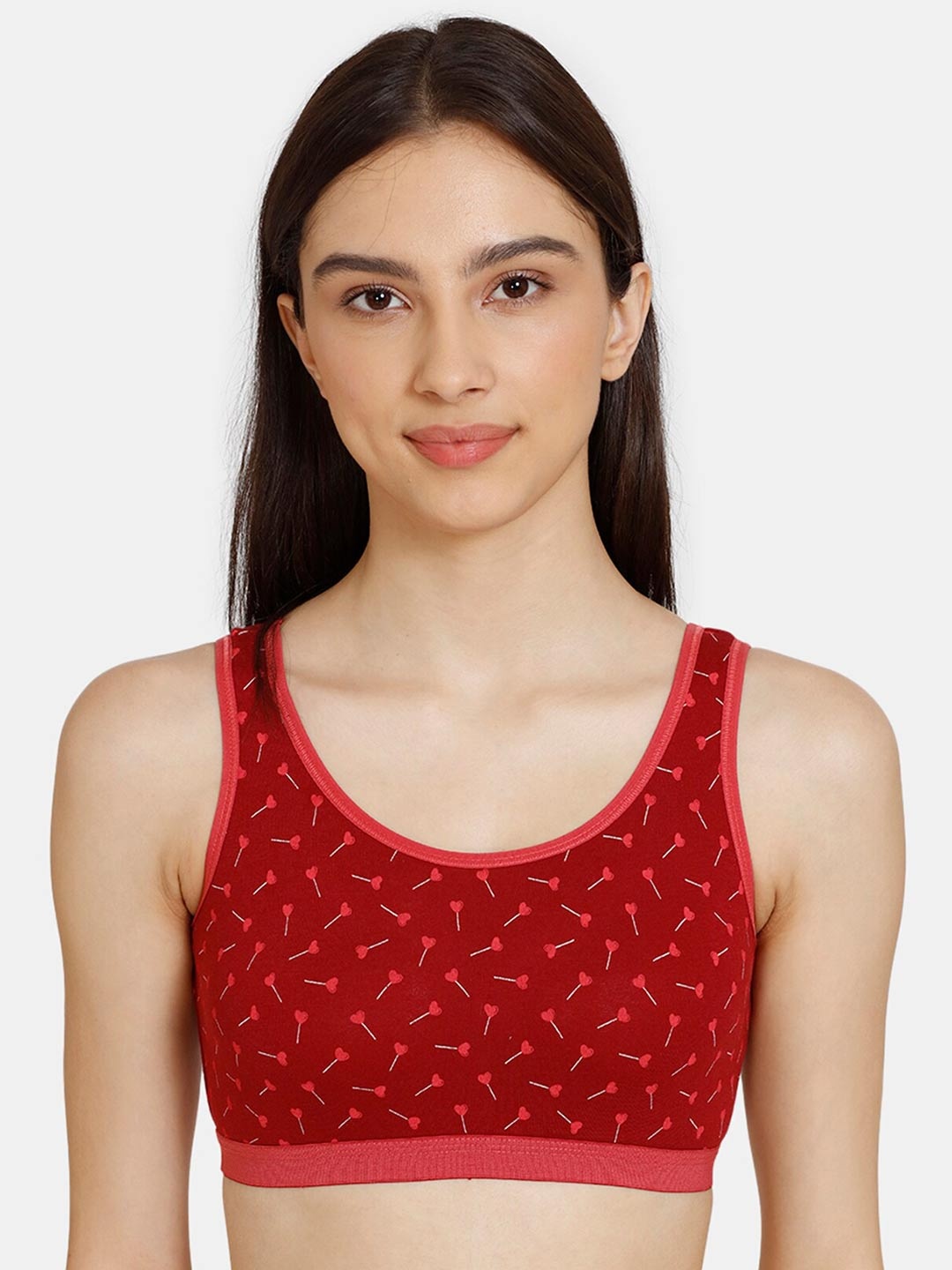 

Zivame Girls Conversational Printed Full Coverage Everyday Bra With All Day Comfort, Red