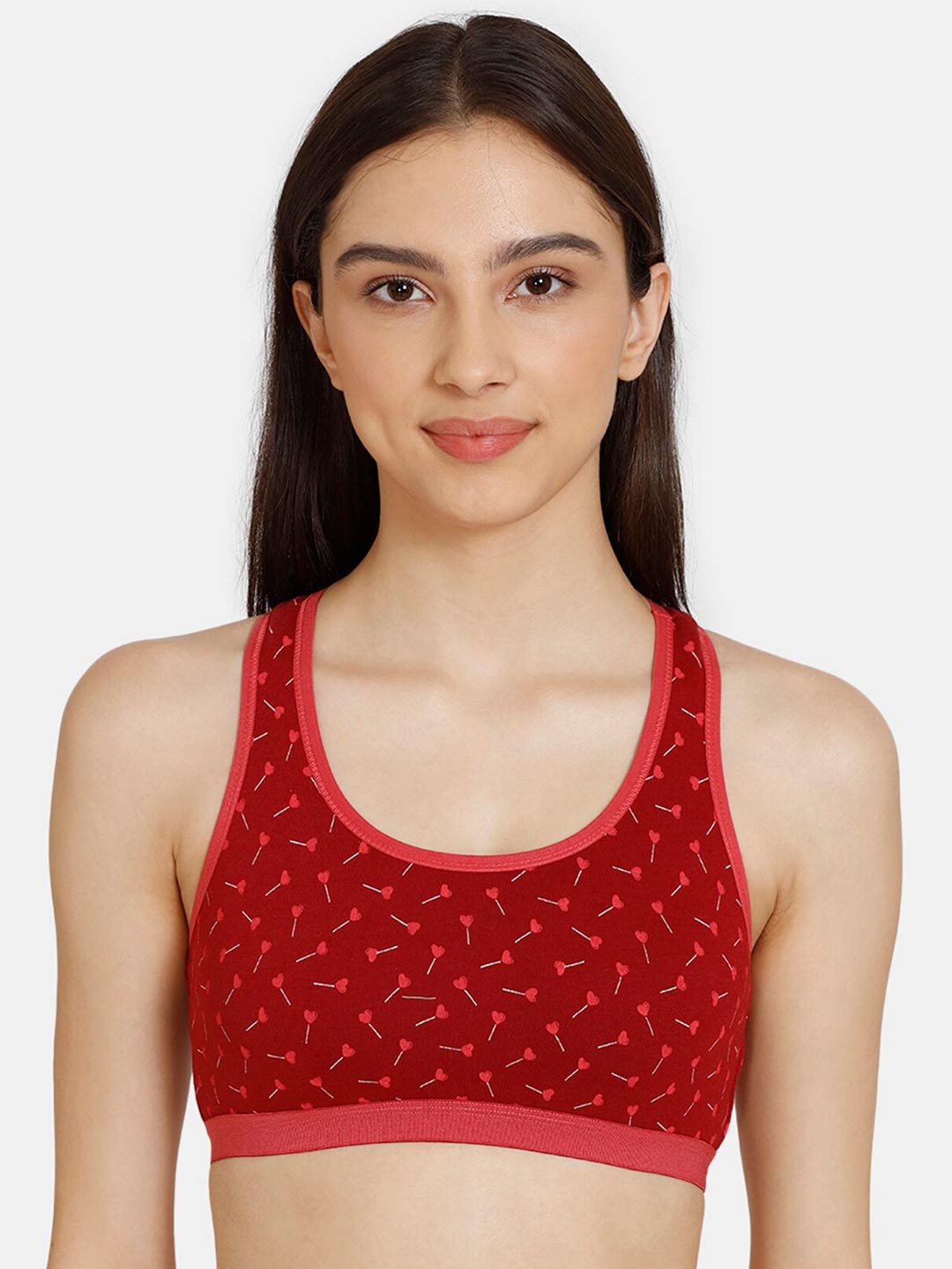 

Zivame Girls Conversational Printed Full Coverage Bralette Bra With All Day Comfort, Red