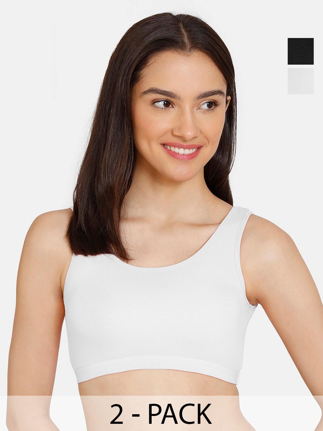 

Zivame Girls Pack of 2 Full Coverage Bralette Bras With All Day Comfort, Black