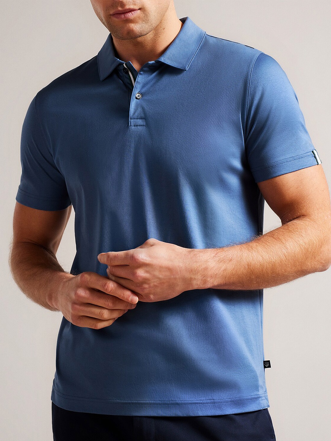 

Ted Baker Polo Collar Slim-Fit Cotton T-shirt, Blue