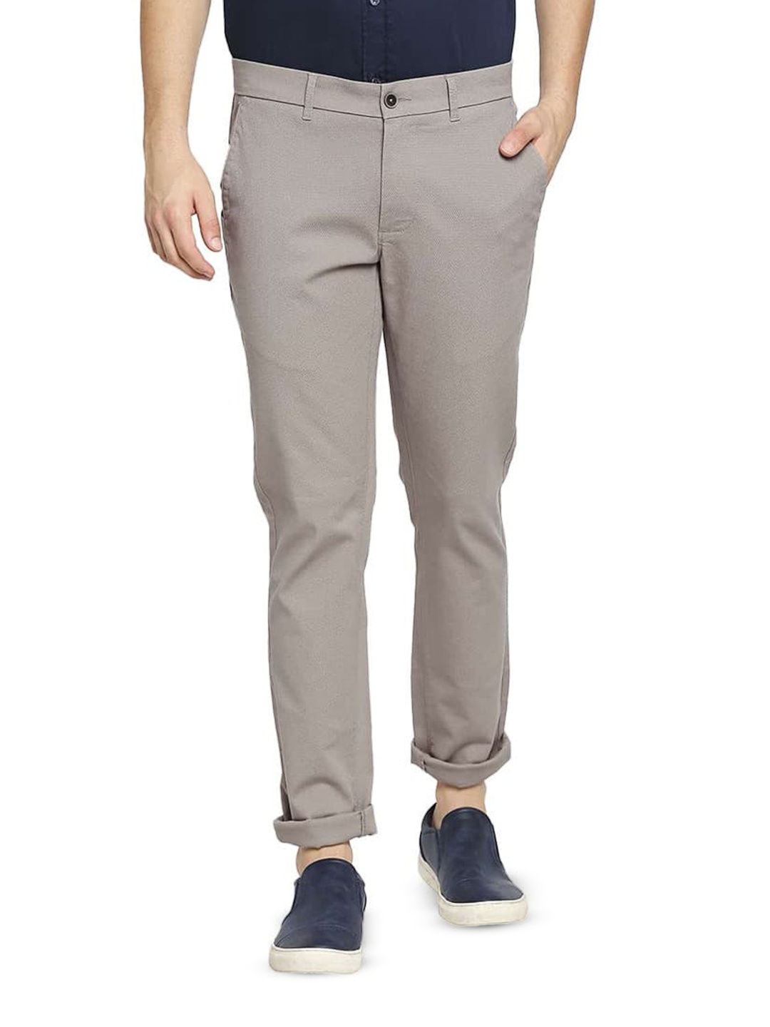 

Basics Tapered Fit Stretch Cotton Chinos Trousers, Grey