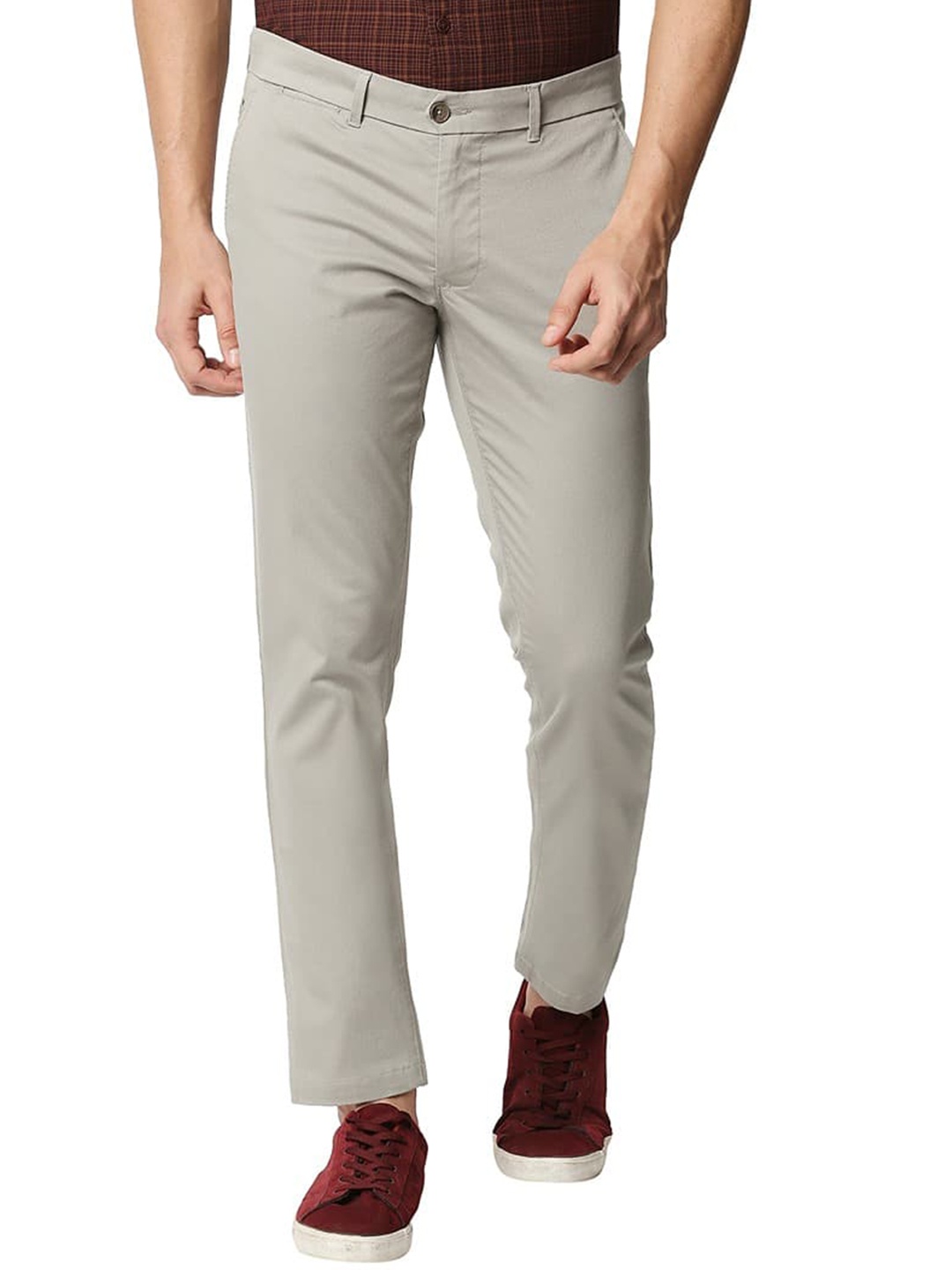 

Basics Men Tapered Fit Mid-Rise Cotton Trouser, Grey