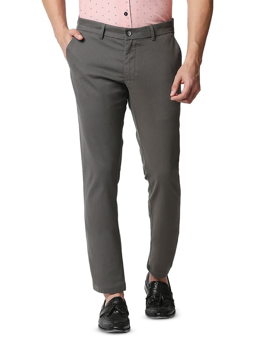 

Basics Mens Tapered Fit Chinos Cotton Trousers, Grey