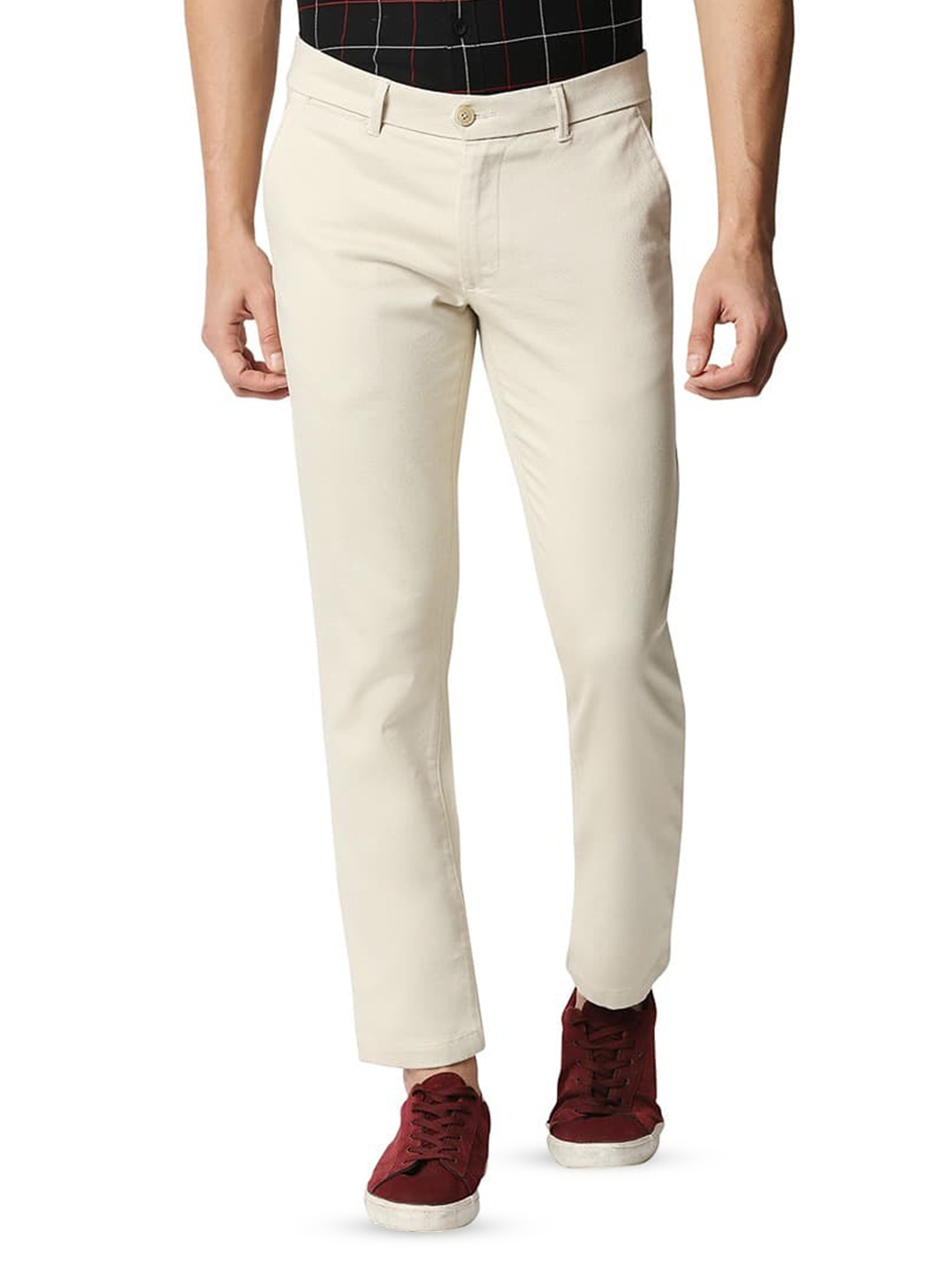 

Basics Men Tapered Fit Cotton Chinos Trouser, Beige