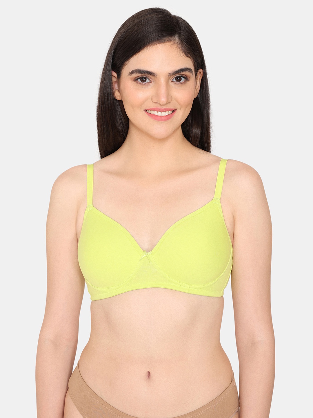 

Zivame Half Coverage Heavily Padded T-shirt Bra with All Day Comfort, Green