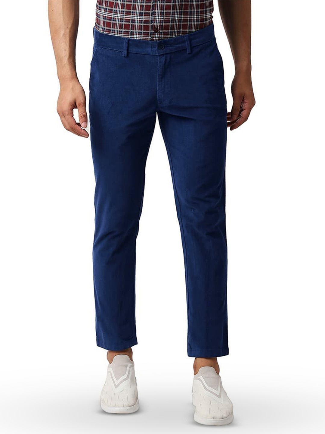 

Basics Men Tapered Fit Cotton Chinos Trouser, Blue