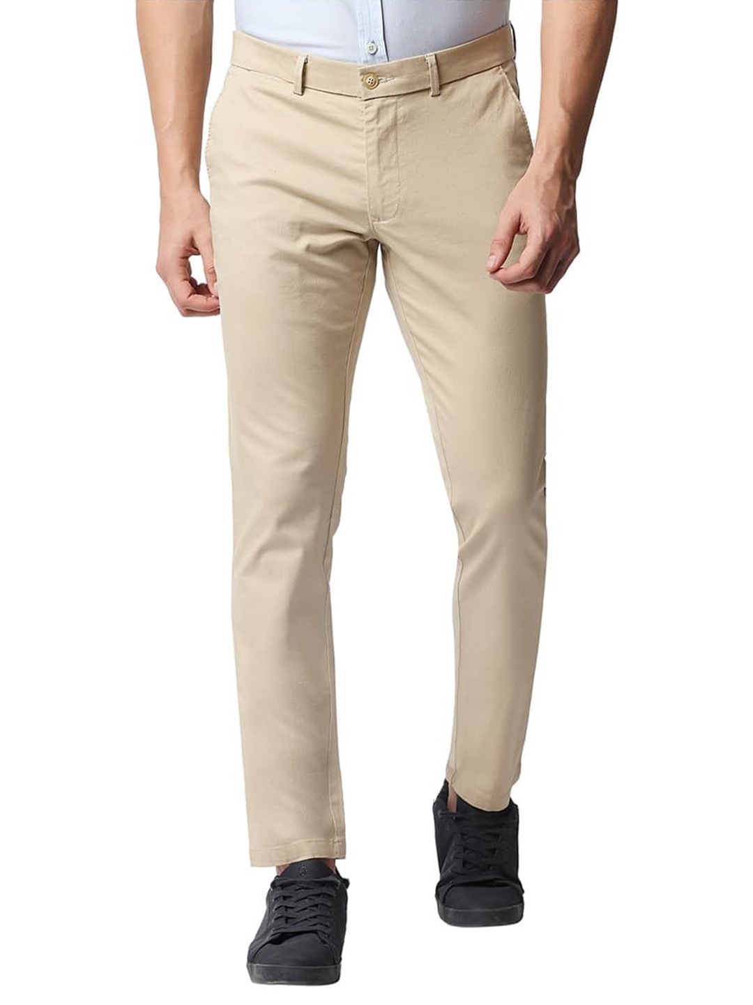 

Basics Men Tapered Fit Cotton Chinos Trouser, Khaki
