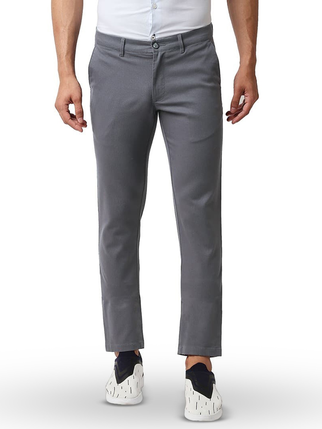 

Basics Men Tapered Fit Cotton Chinos Trouser, Grey