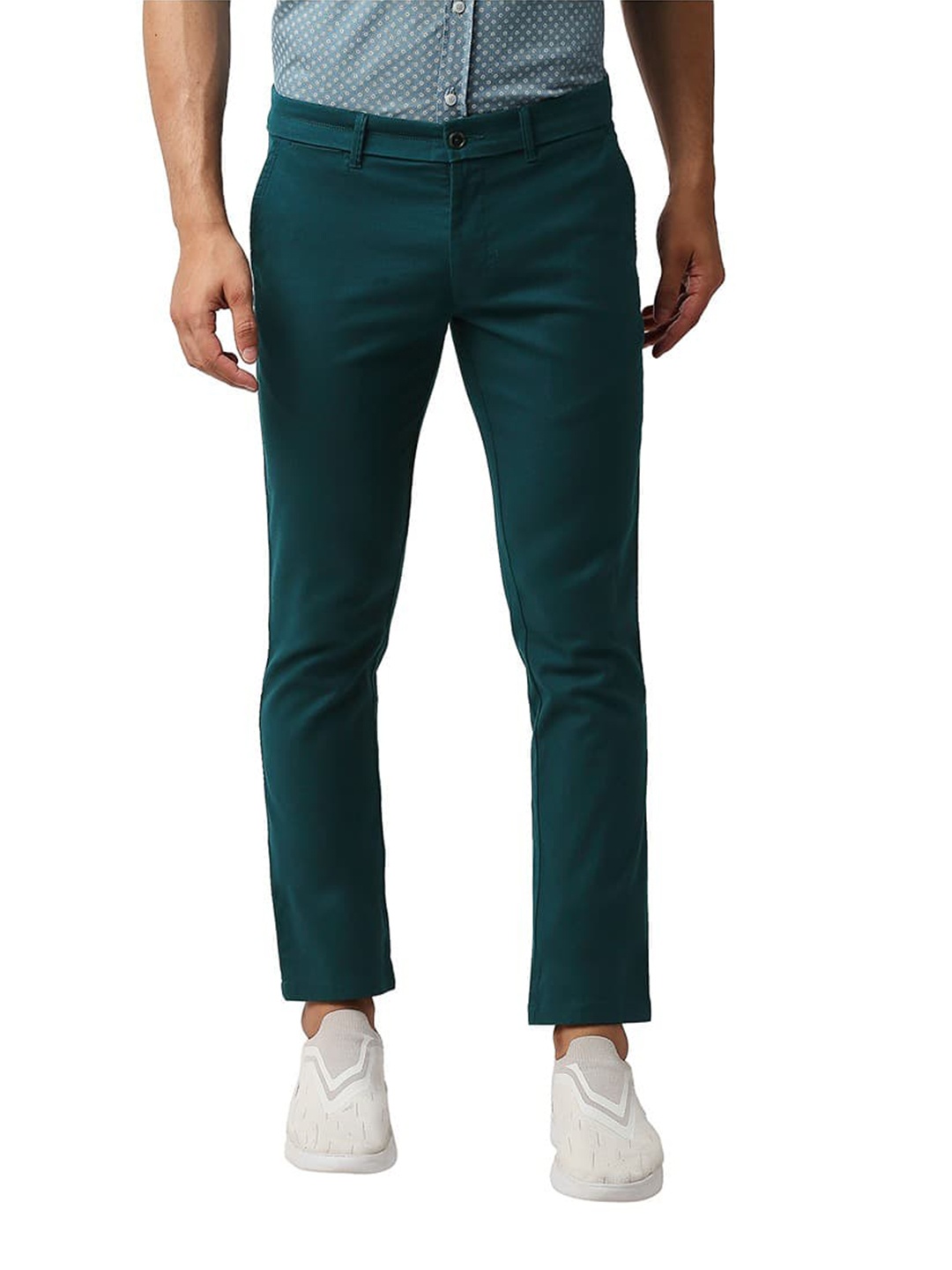 

Basics Men Tapered Fit Cotton Chinos Trouser, Green