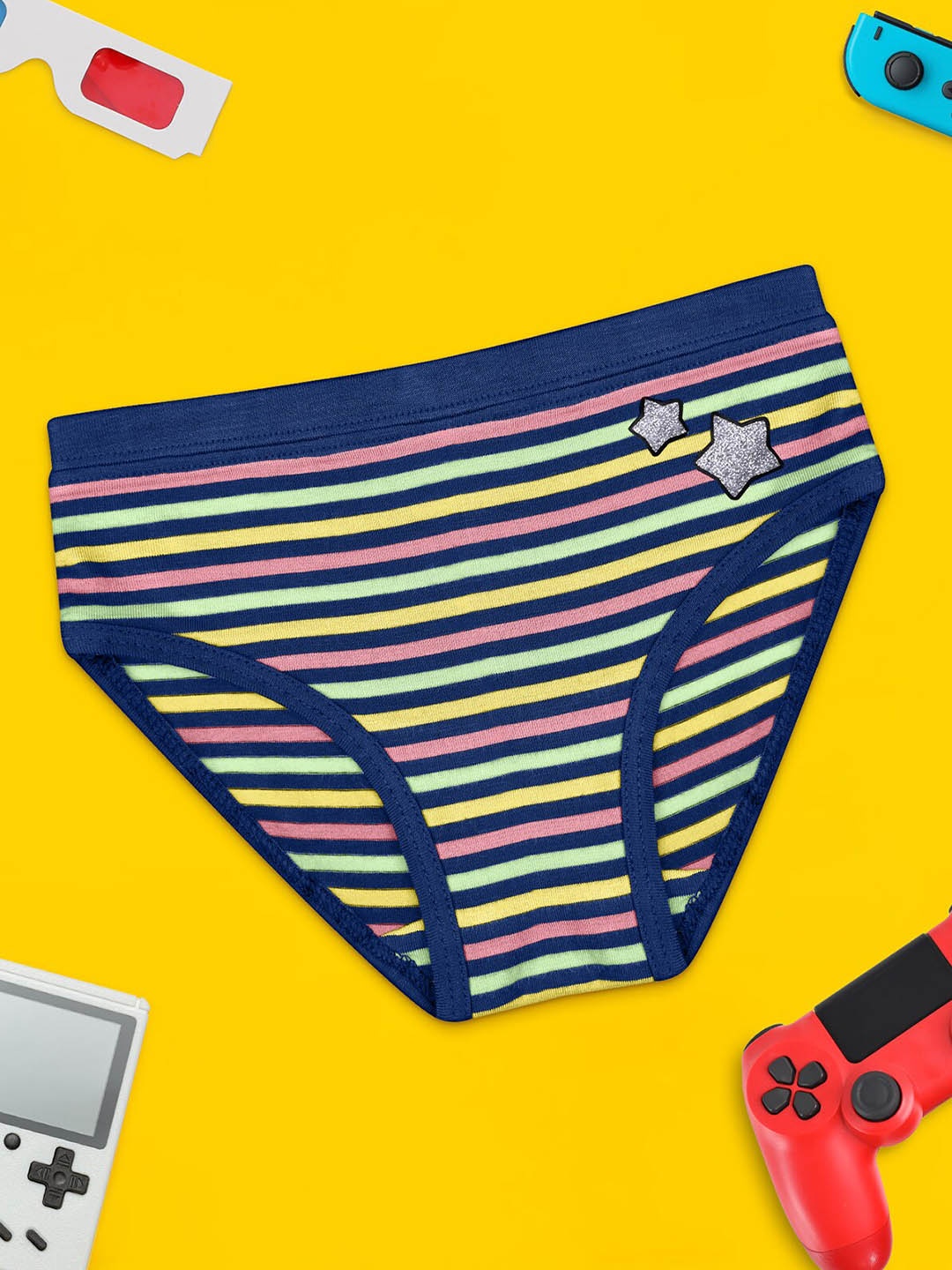 

XY Life Striped Antimicrobial Hipster Briefs, Navy blue