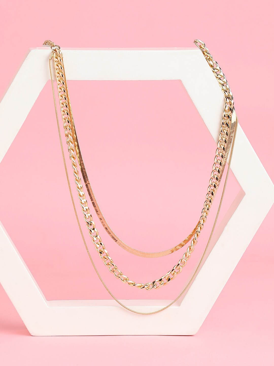 

DressBerry Gold-Toned Gold-Plated Layered Chain