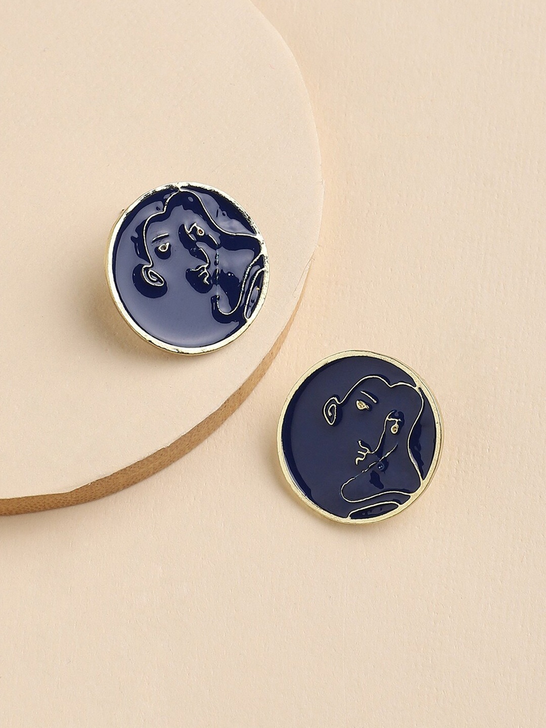 

DressBerry Contemporary Studs Earrings, Navy blue