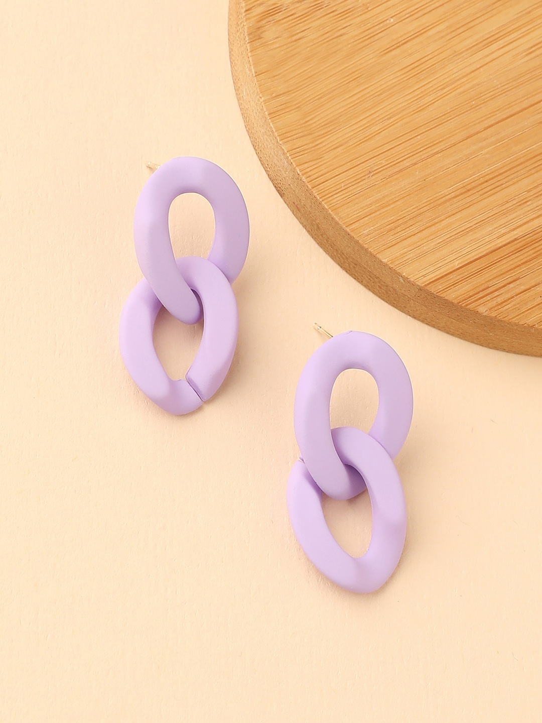 

DressBerry Gold-Plated Contemporary Drop Earrings, Purple