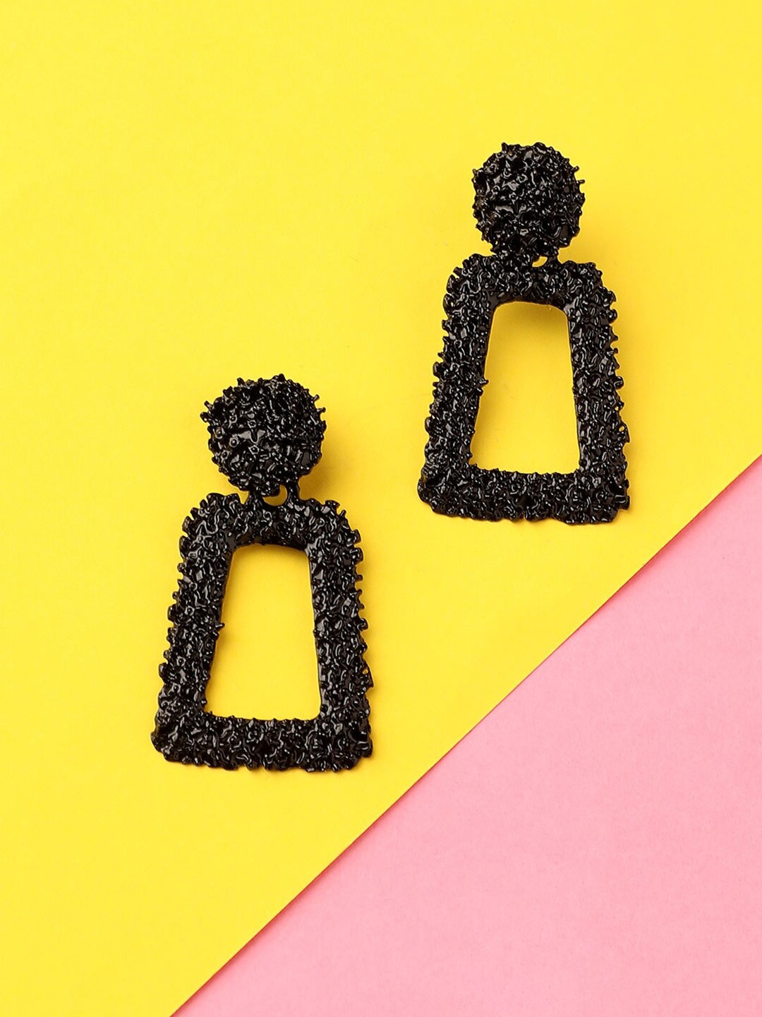 

DressBerry Silver-Plated Stone Studded Contemporary Drop Earrings