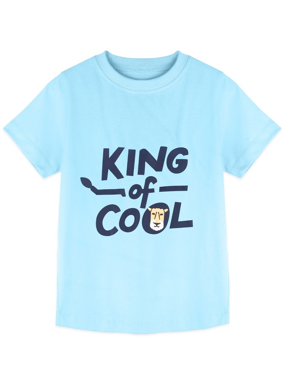 ZIP ZAP ZOOP Boys Typography Printed Round Sleeves Short Sleeves Regular T-shirt, Blue