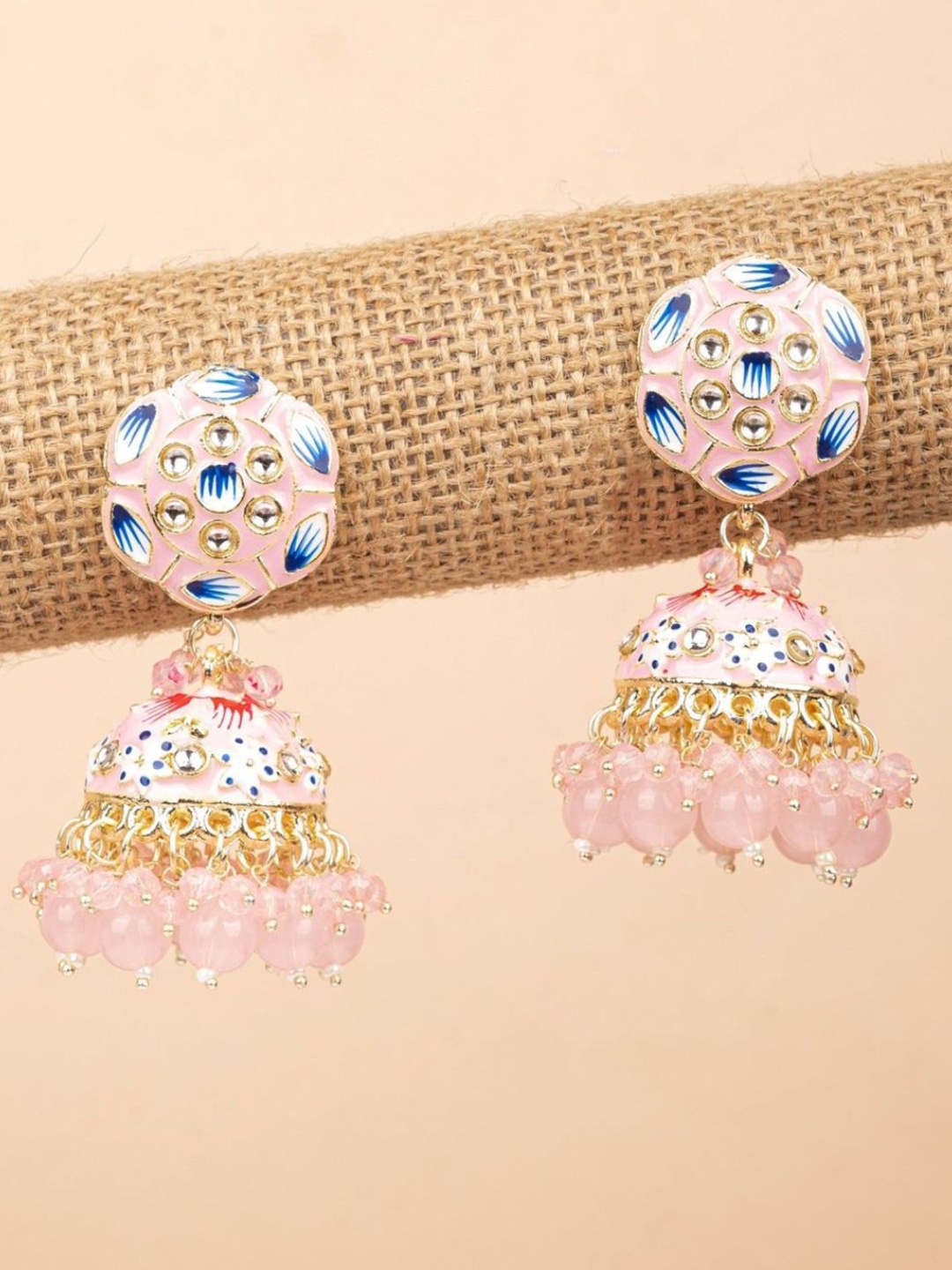 

Crunchy Fashion Gold-Plated Dome Shaped Jhumkas