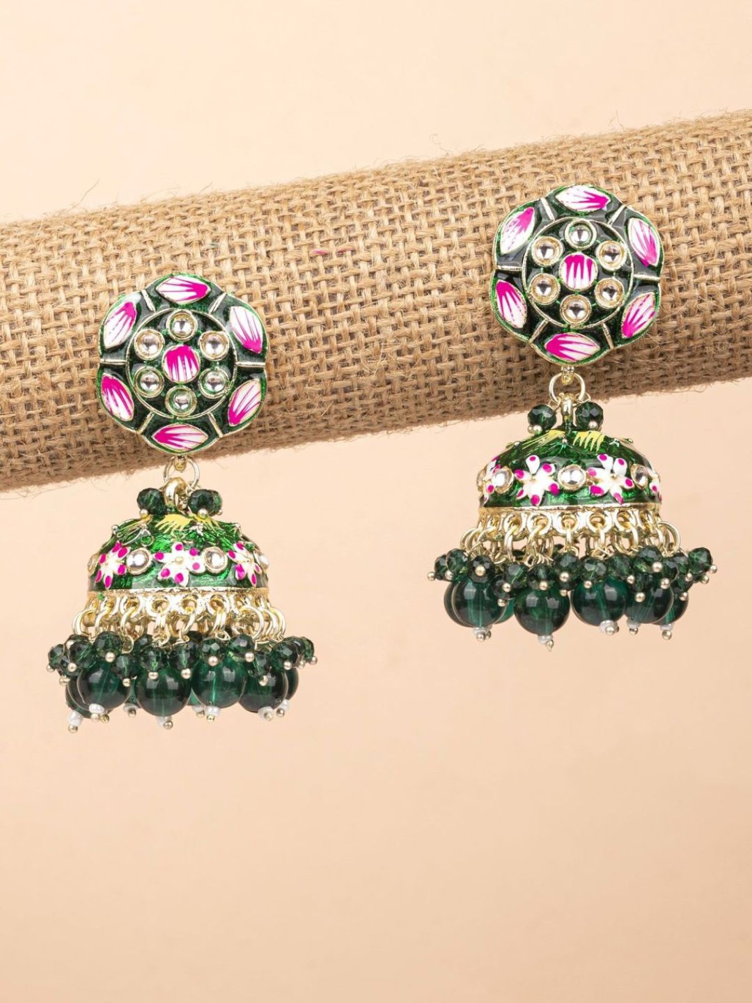 

Crunchy Fashion Gold-Plated Contemporary Jhumkas