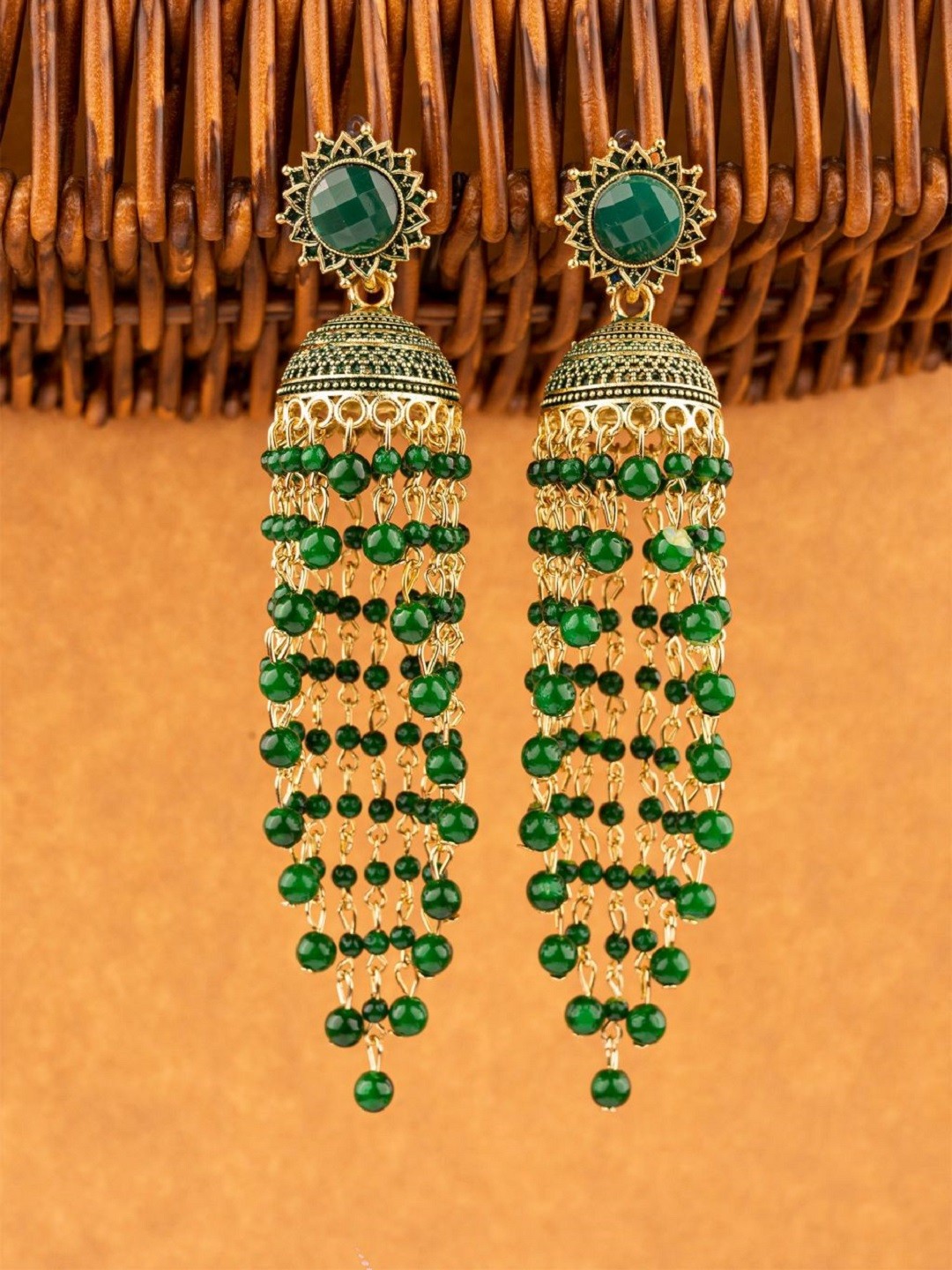 

Crunchy Fashion Gold-Plated Classic Jhumkas