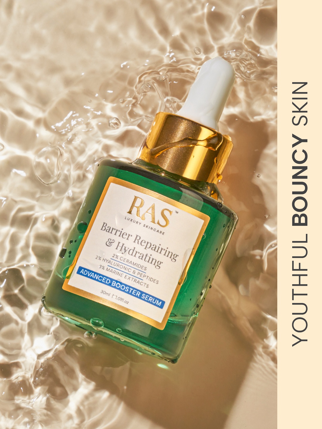 

RAS LUXURY OILS Luxury Skin Care Barrier Repairing & Hydrating Advanced Booster Serum-30ml, Off white