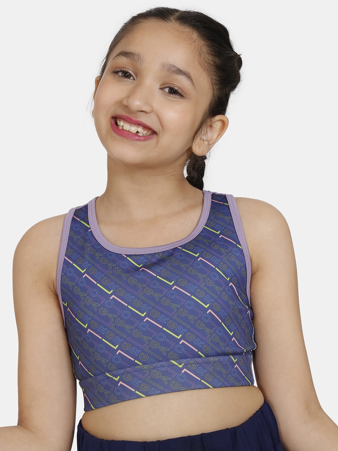 

Zelocity by Zivame Girls Full Coverage Lightly Padded Workout Bra with Anti Bacterial, Blue