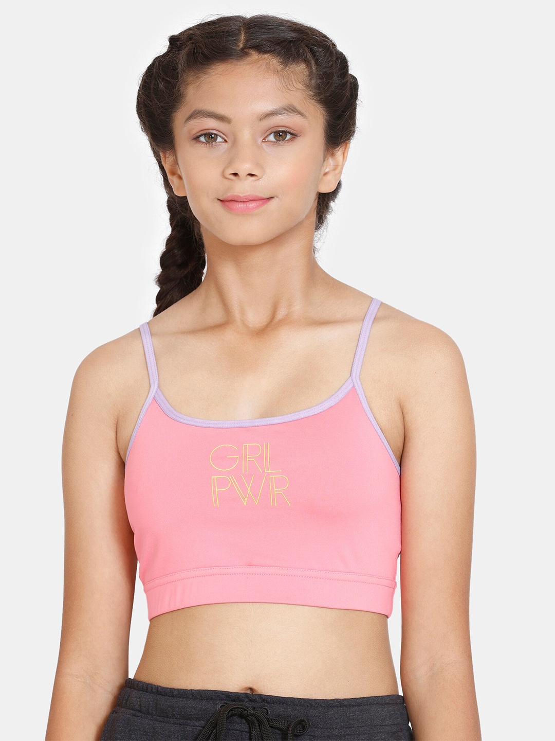 

Zelocity by Zivame Typography Printed Full Coverage Lightly Padded Bra, Pink