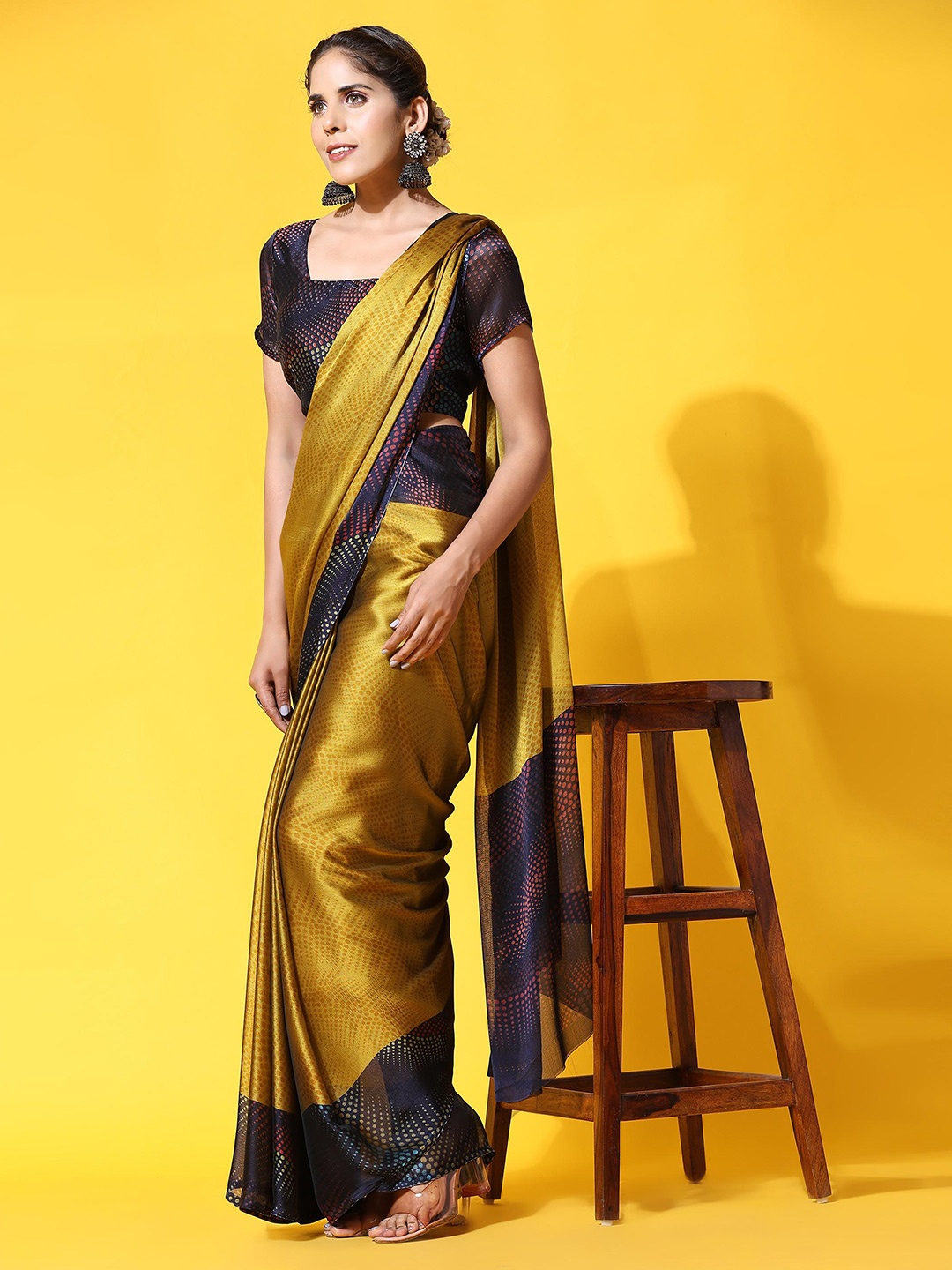 

Rujave Pure Chiffon Saree, Khaki