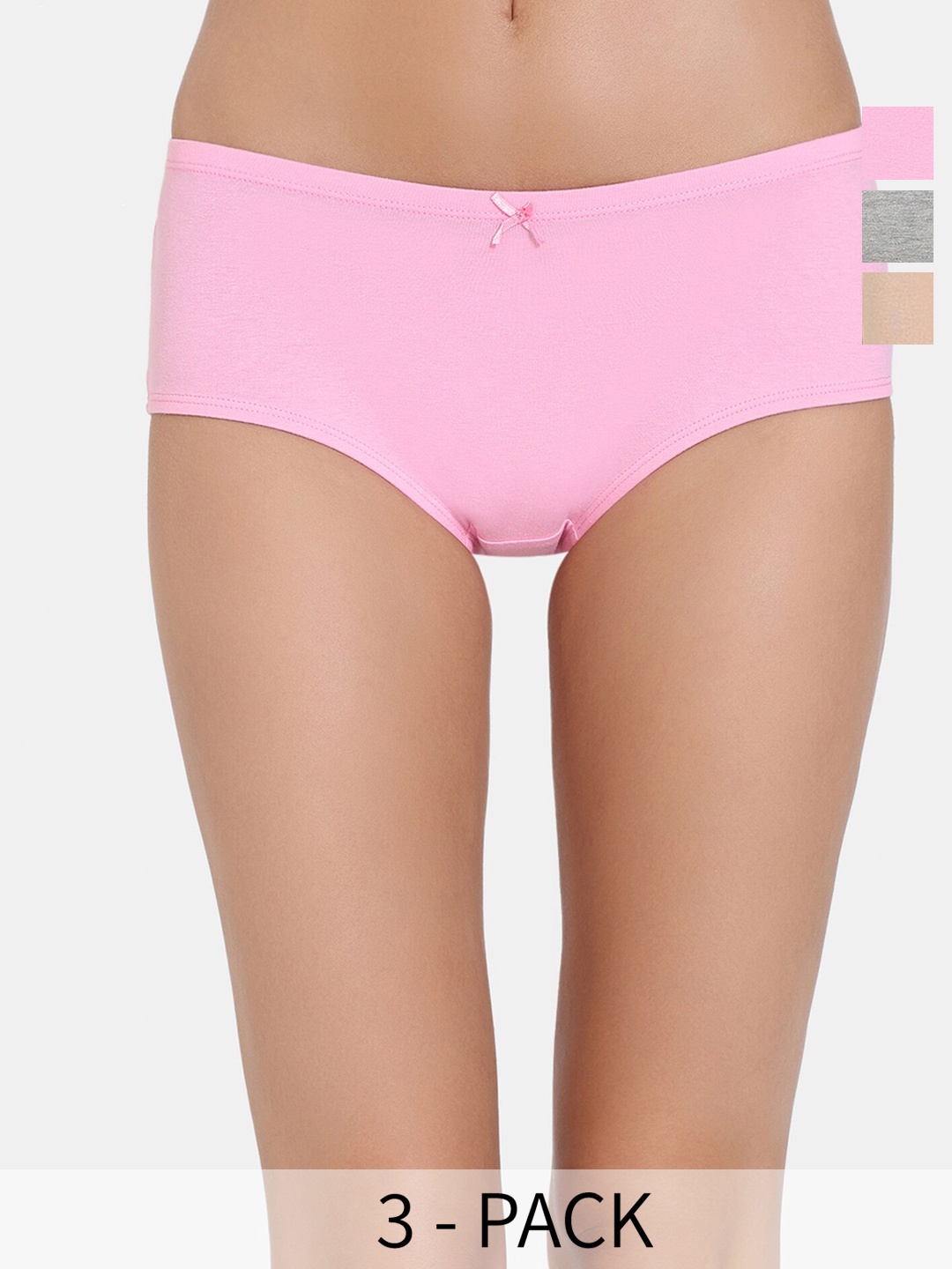 

Zivame Girls Pack Of 3 Hipster Briefs, Pink