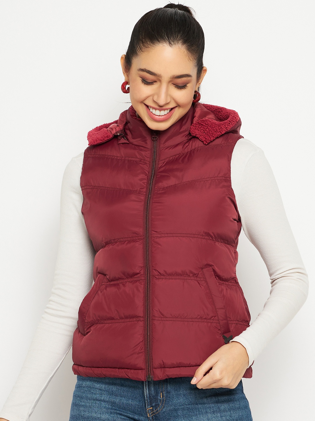 

Duke Sleeveless Hooded Padded Jacket, Maroon