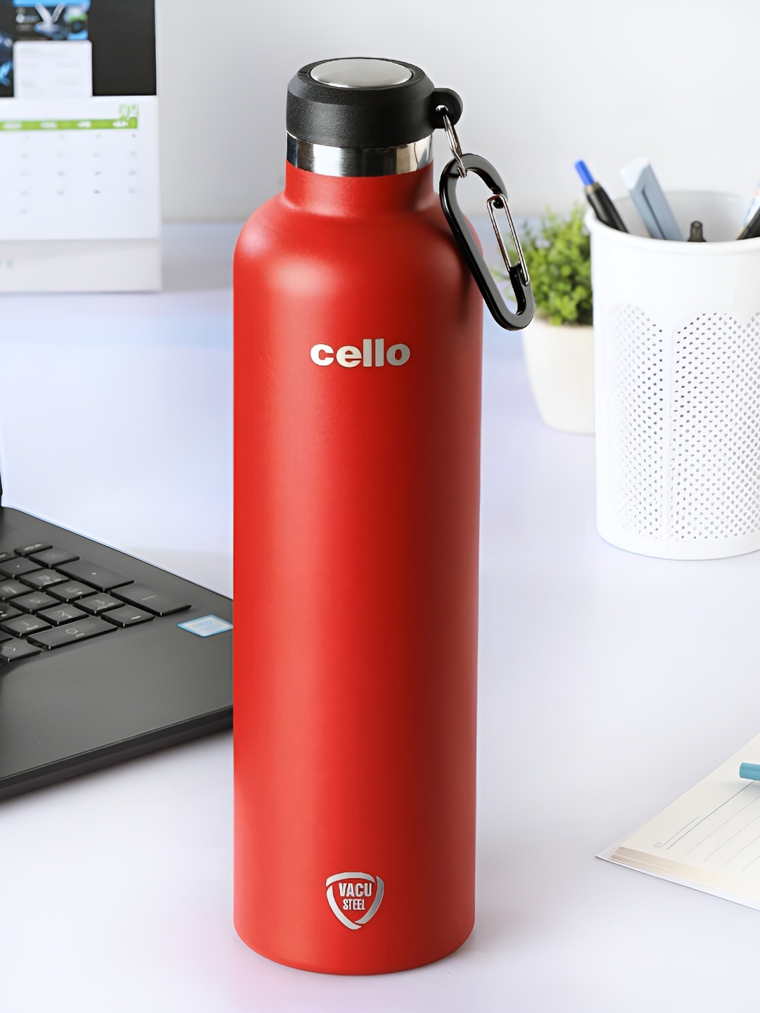 

Cello Red Stainless Steel Solid Double Wall Vacuum Water Bottle 1.1 L