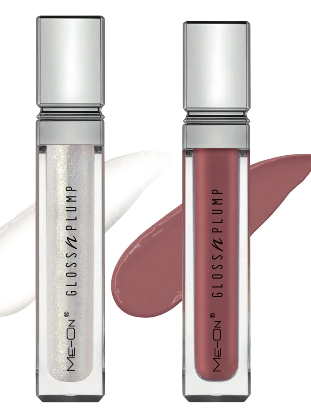 

ME-ON Set Of 2 Gloss n Plump Long Lasting Lip Gloss 3ml Each - Shades 02 & 07, Brown