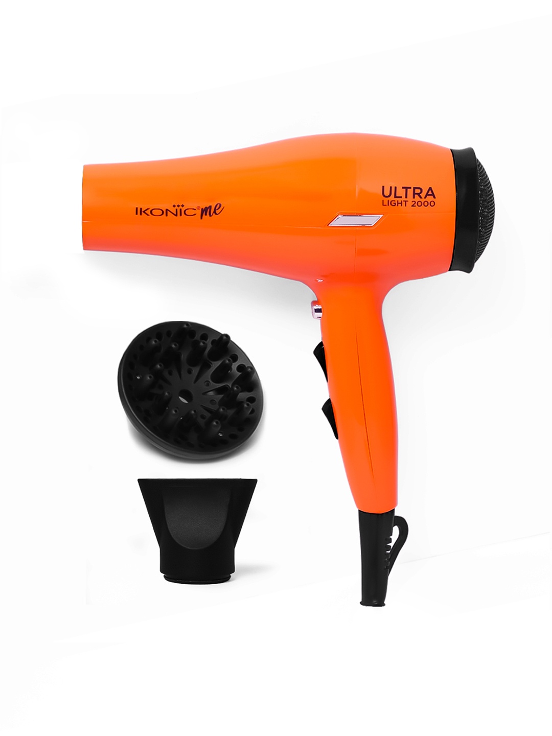 

Ikonic Me Ultralight 2000W Hair Dryer with Nozzle, Diffuser, Hot Cold Air Feauture - Orange
