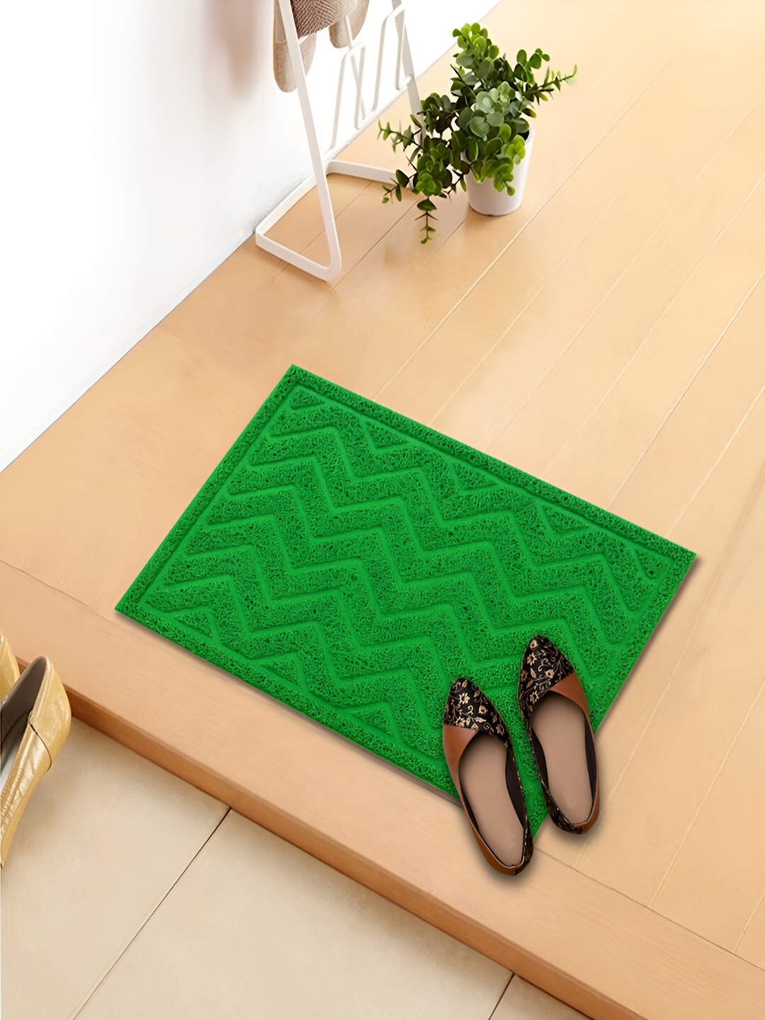 

DREAM WEAVERZ Pack of 1 Green Rubber Coir 60cm x 40 cm 1000 GSM Anti-Skid Doormat
