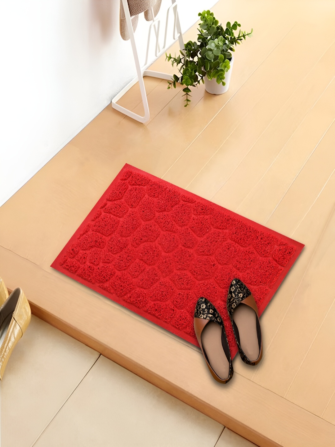 

DREAM WEAVERZ Pack of 1 Red Rubber Coir 60cm x 40cm 1000 GSM Anti-Skid Doormat