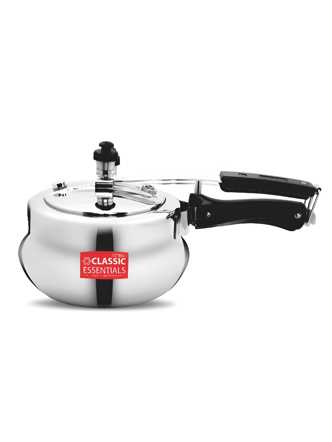 

Classic Essentials Silver-Toned Black Aluminum Induction Base Pressure Cooker 5L