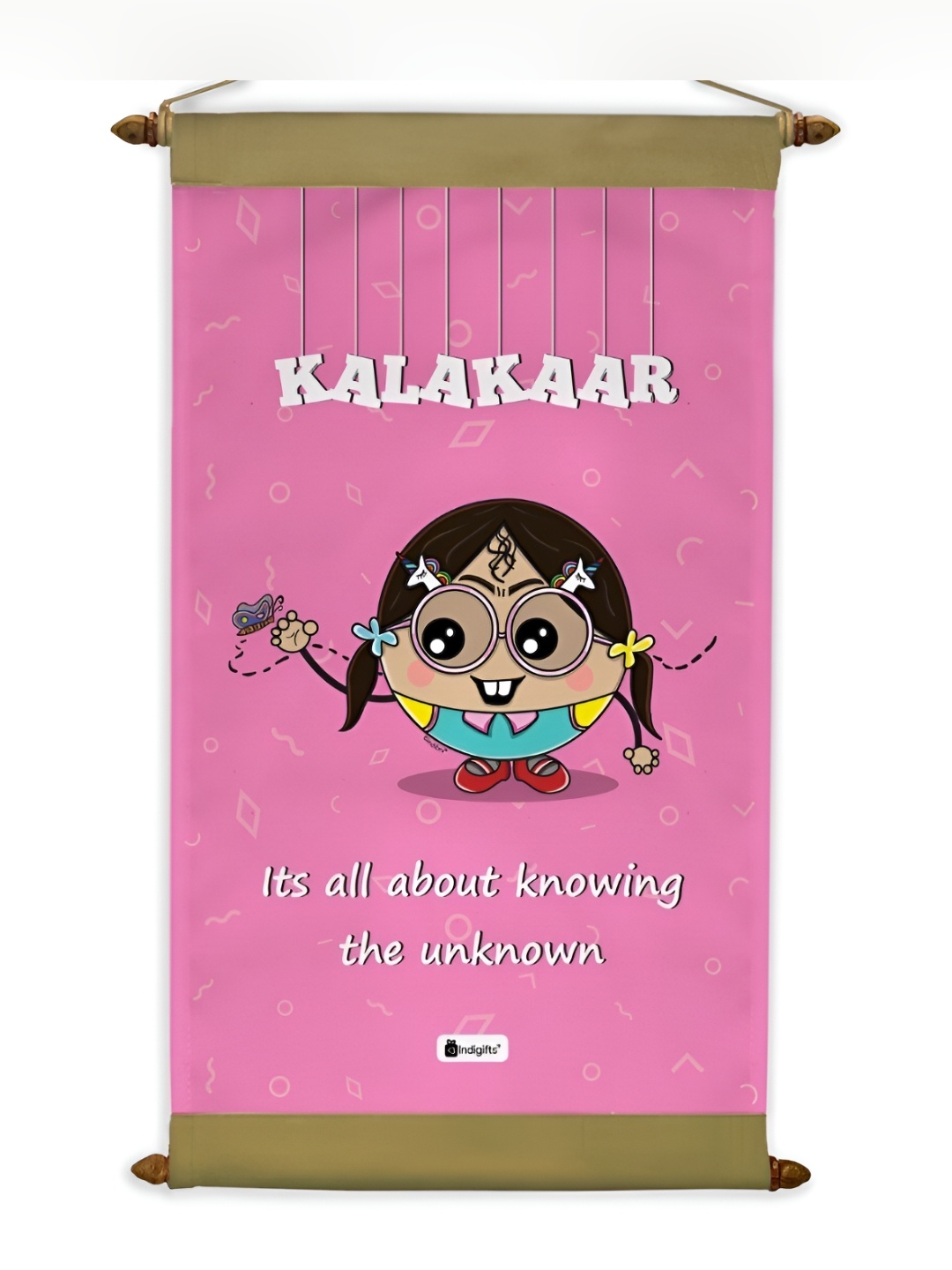 

Indigifts Pink and White Kalakaar Printed Scroll Message Card