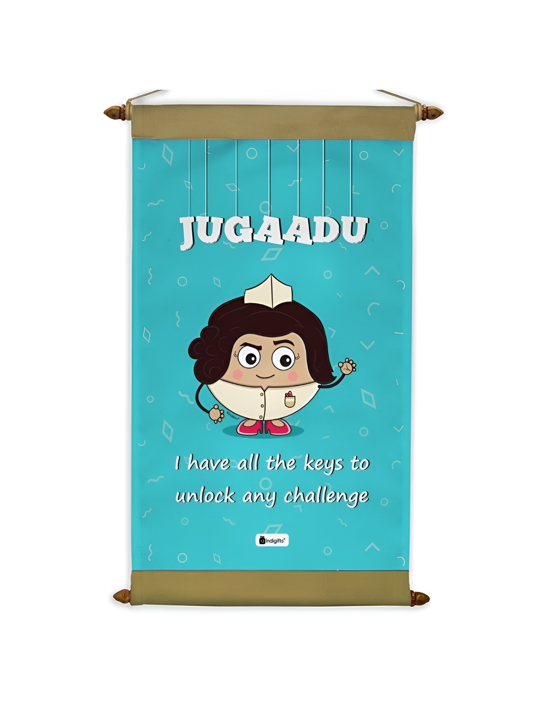 

Indigifts Blue & White Jugaadu Printed Scroll Hanging Wall Decor