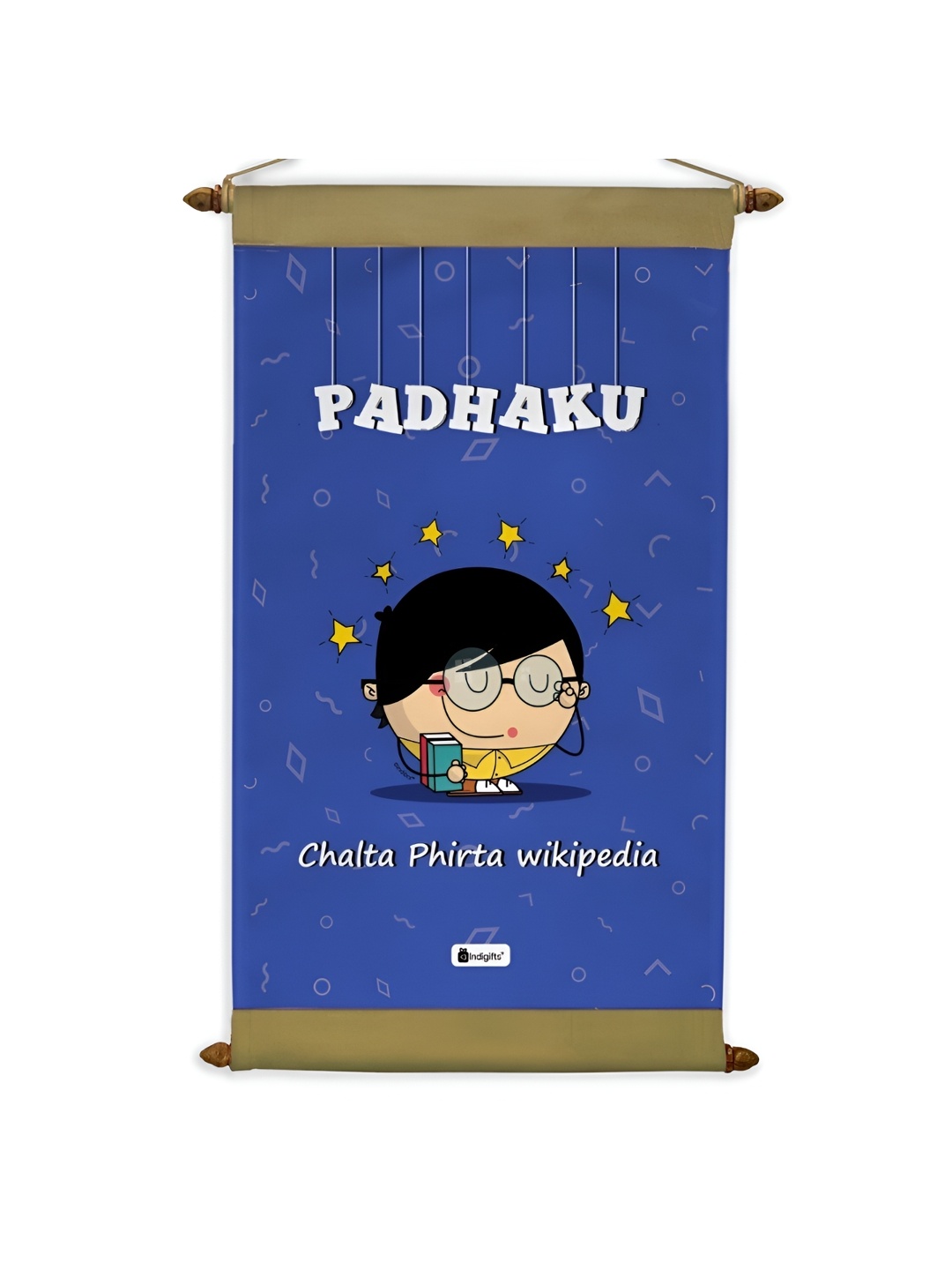 

Indigifts Blue & White Padhaku Printed Scroll Message Card Hanging Wall Decor