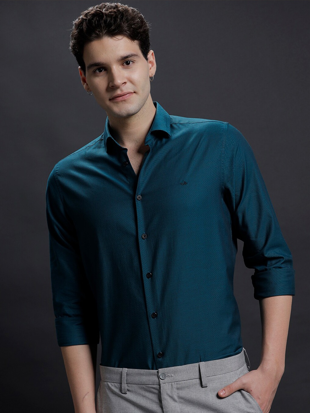 

Aldeno Comfort Opaque Spread Collar Casual Regular Fit Shirt, Blue