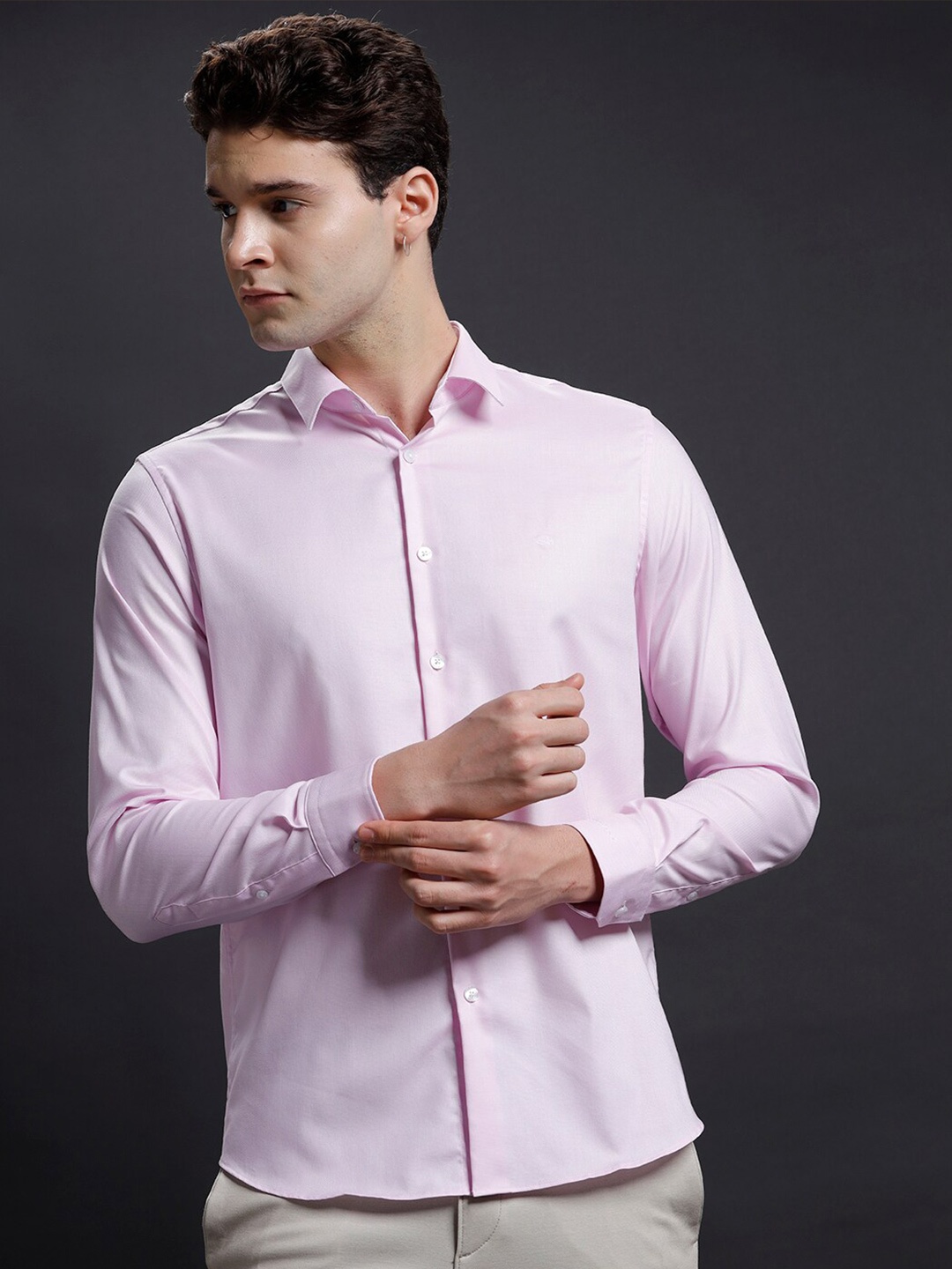 

Aldeno Spread Collar Opaque Regular Fit Casual Shirt, Lavender