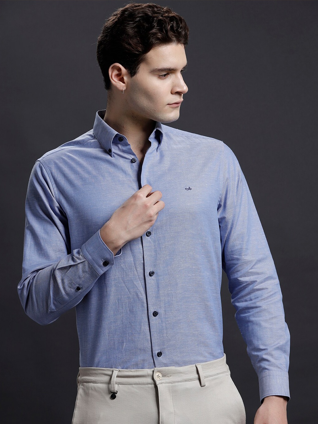 

Aldeno Comfort Opaque Spread Collar Casual Regular Fit Shirt, Blue