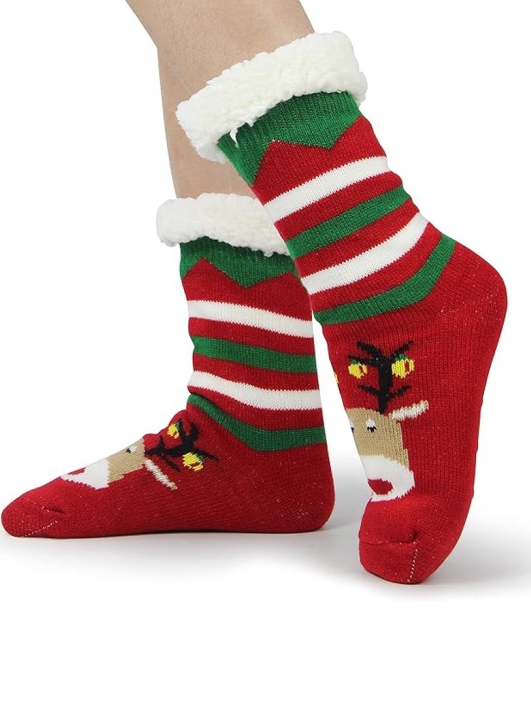 

EL REGALO Girls Patterned Above Ankle Length Socks, Red