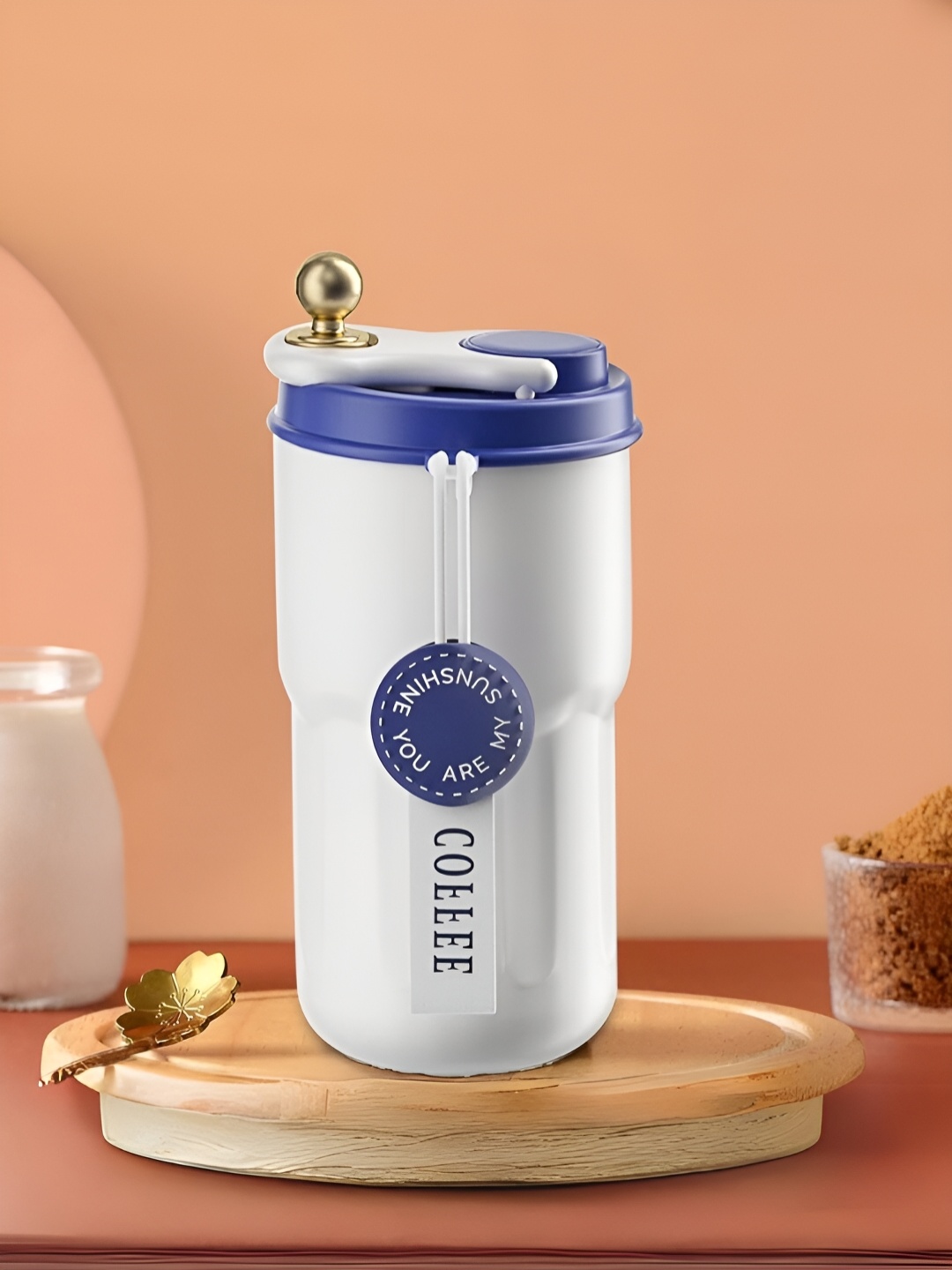 

YELONA Blue Stainless Steel Coffee Tumbler 420 ML