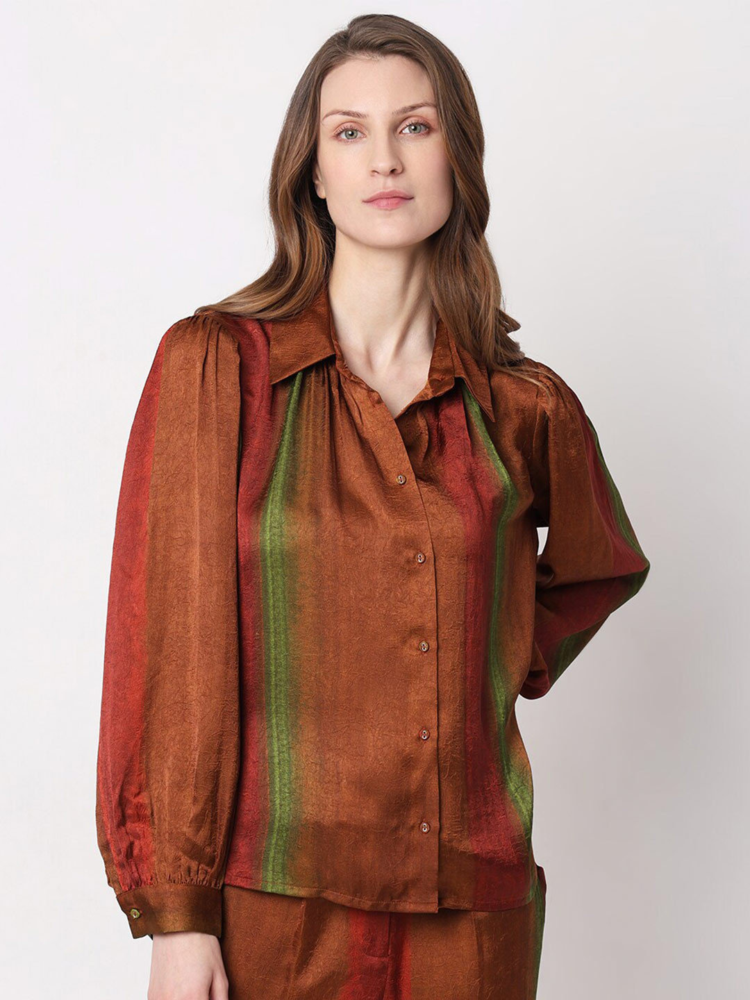 

Vero Moda Spread Collar Casual Shirt, Brown