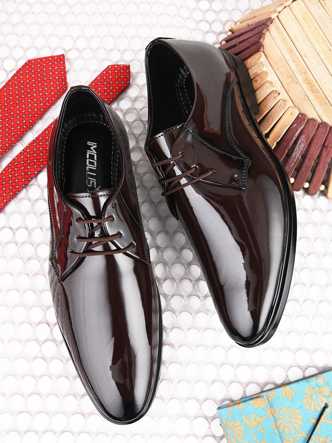 

IMCOLUS Men Round Toe Formal Derbys, Brown