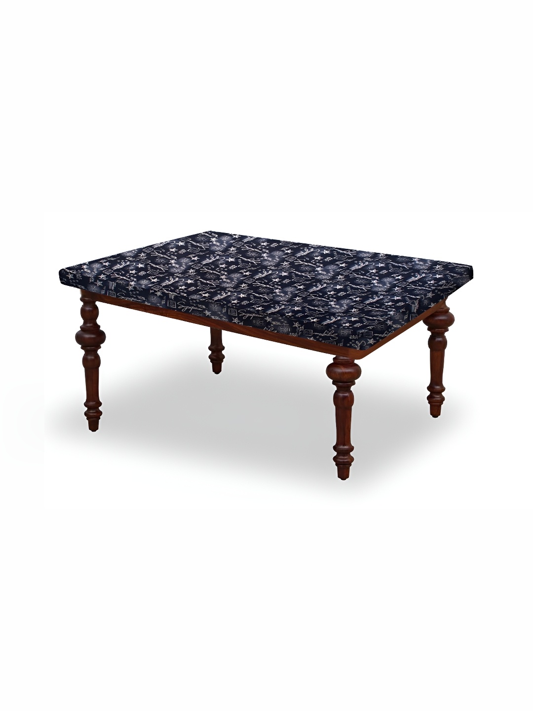 

Stylista Navy Blue & White Floral Printed Waterproof 4-Seater Table Cover